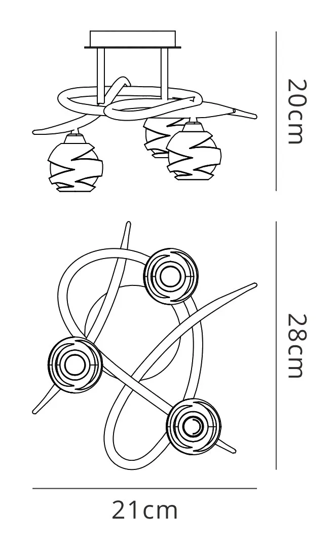 Loop Ceiling 3 Light M1804  Mantra Loop CH